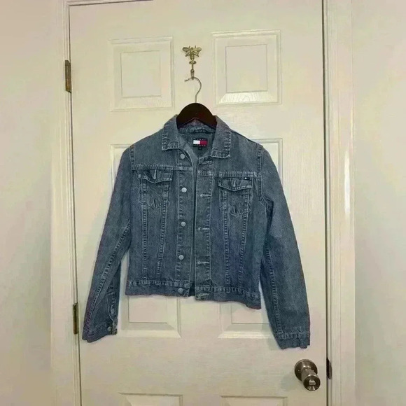 Tommy Hilfiger jean jacket small Y2K denim blue - Picture 1 of 6
